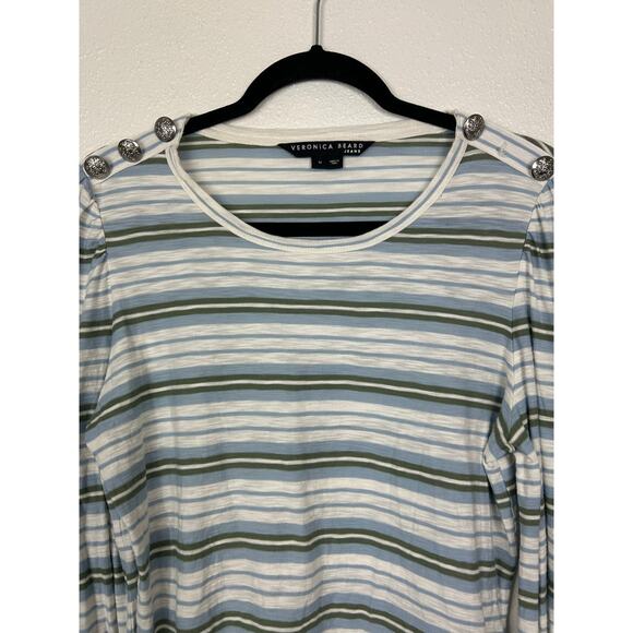 Veronica Beard Mason Longsleeve Stripe Baseball Tee Sz Medium *Flaw* - Picture 5 of 9